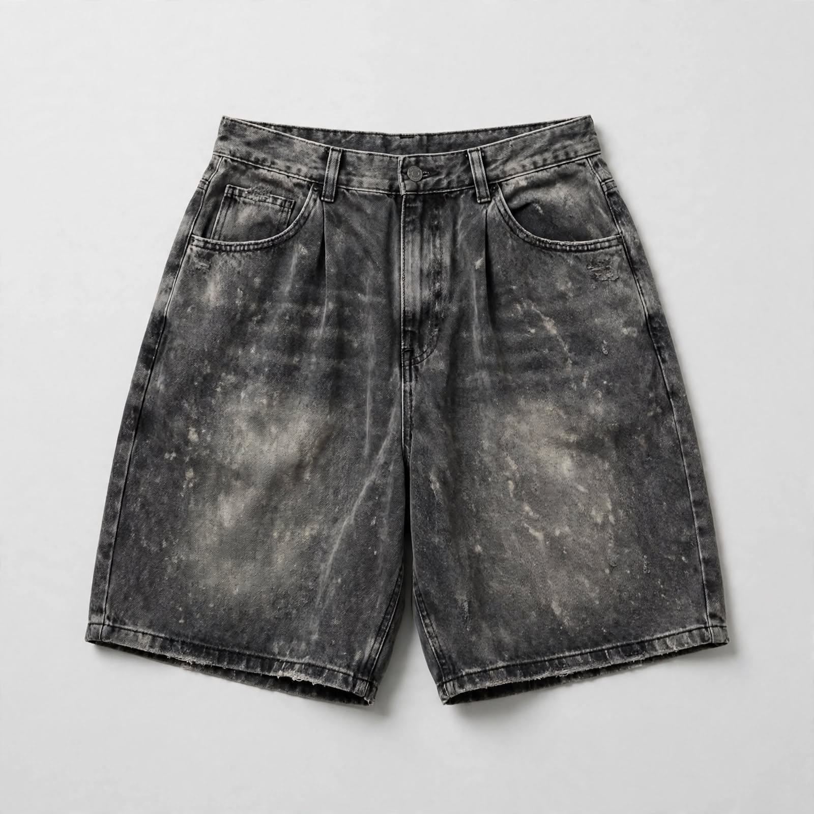 Custom Acid-Washed Denim Shorts